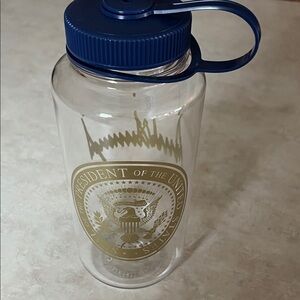 Trump Presidential Clear Nalgene Water Bottle with Navy Cap